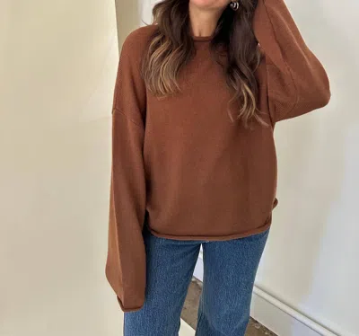 Things Between Dallas Wool Blend Pullover Sweater In Mocha In Brown