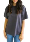 Things Between Don't Look Back Tee In Charcoal In Blue