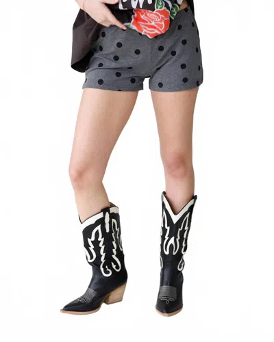 Things Between Eloise Polka Dot Shorts In Grey In Gray