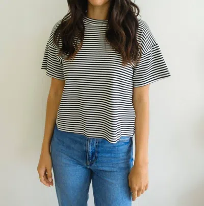 Things Between Emerson Striped Tee In Ivory/black