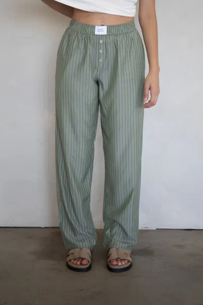 Things Between Gia Elastic Boxer Pants In Olive In Green