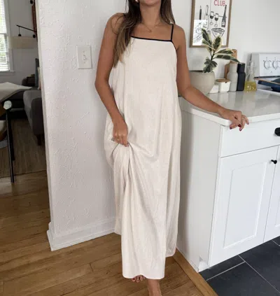 Things Between Giana Linen Sleeveless Maxi Dress In Cream In White