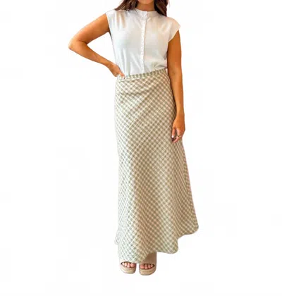 Things Between Harper Maxi Skirt In Pink/green In White