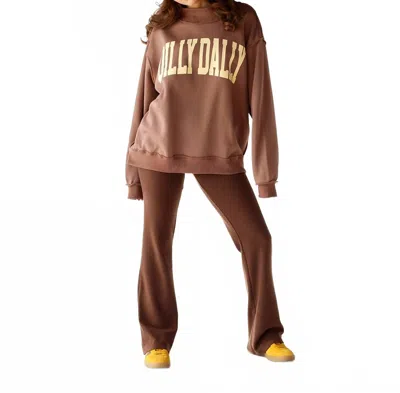 Things Between High-rise Fleece Leggings In Maple Mocha In Brown