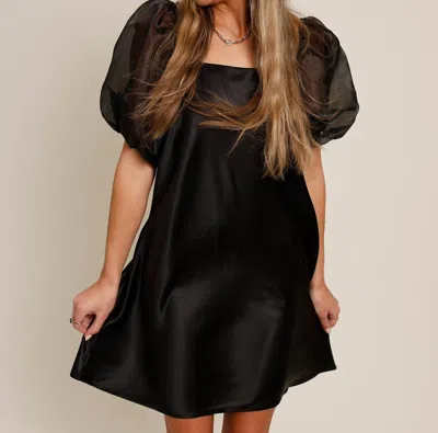 Things Between Holiday Satin Dress In Black