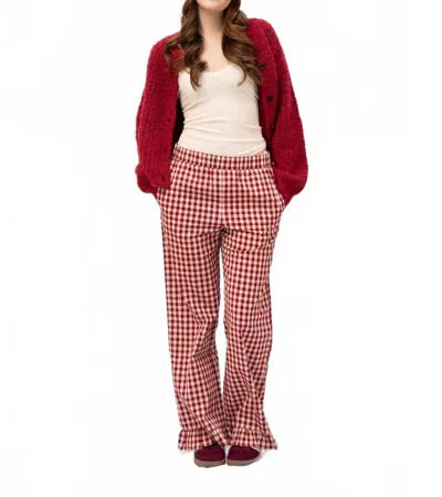 Things Between Holly Gingham Pants In Red / Ivory