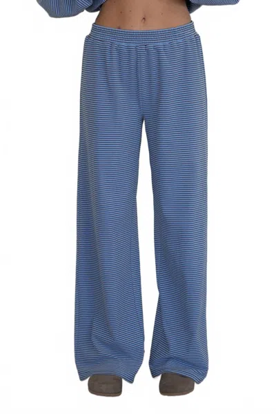 Things Between Levi Striped Wide Leg Pants In Light Blue/dark Blue