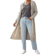 Things Between Long Open Front Cardigan In Heather Stone In Silver