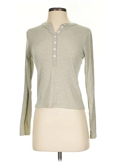 Pre-owned Things Between Long Sleeve Henley Shirt In Gray