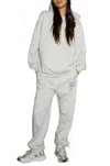 Things Between Out Of Office Top And Pant Set In Heather Oat In Gray