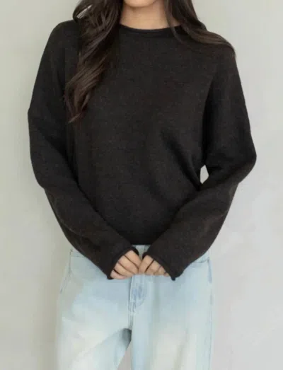 Things Between Oversized Piper Pullover Top In Chocolate In Brown