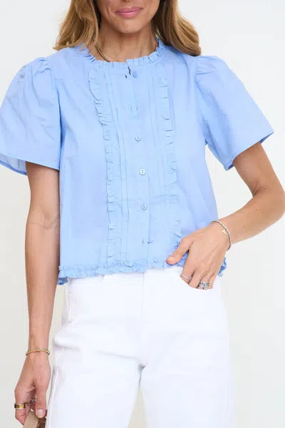 Things Between Penelope Blouse In Light Blue In Multi