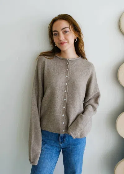 Things Between Piper Lightweight Cardigan In Mocha In Brown