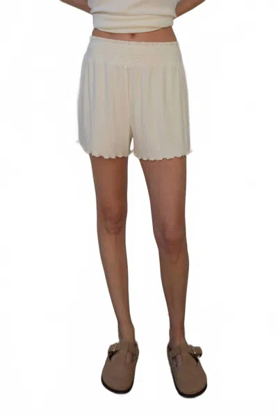 Things Between Posey Ribbed Shorts In Cream In Neutral