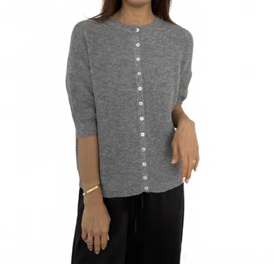 Things Between Priscilla Knit Slouchy Top In Grey In Gray