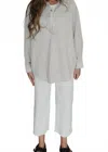 Things Between Sincerely Yours Striped Button Down Top In Black/ White In Gray