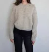 Things Between Skylar Speckled Cardigan In Taupe