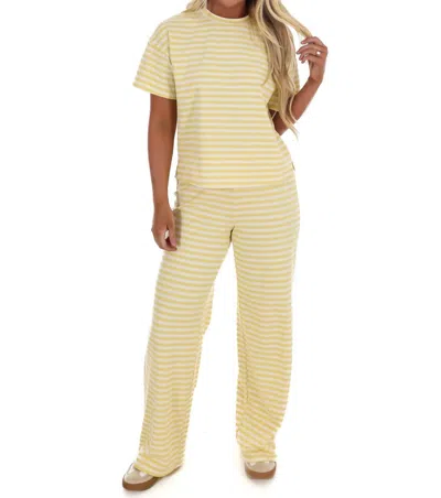 Things Between Straight Line Stripe Two Piece Set In Butter In Yellow