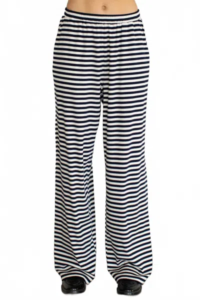 Things Between Stripe Lounge Pants In Navy/white In Black