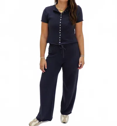 Things Between The Landry Knit Lounge Set In Navy In Blue