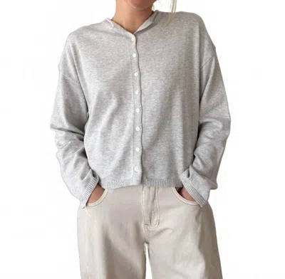 Things Between Toby Buttoned Cardigan Top In Grey In Gray