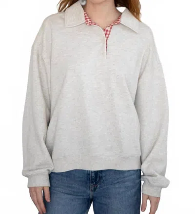 Things Between Vivi Cotton Collared Sweatshirt In Grey In Gray