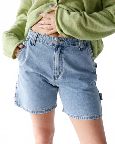 Things Between Women's Carpenter Shorts In Light Blue In Green