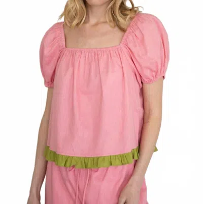 Things Between Women's Isadora Top In Pink-thyme In Multi