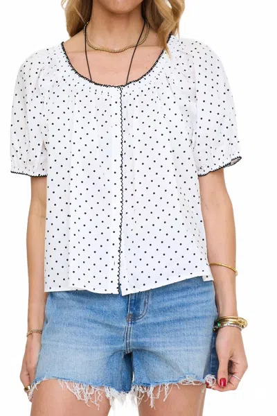 Things Between Zoe Polka Dot Blouse In Off-white