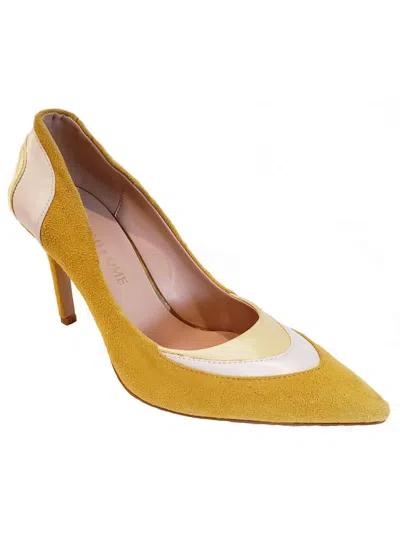 Things Ii Come Junna Womens Leather Pointed Toe Pumps In Yellow