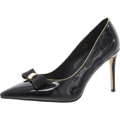 Things Ii Come T2csohosy Womens Bow Manmade Pumps In Black Faux Leather