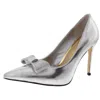 Things Ii Come T2csohoy Womens Bow Leather Pumps In Silver