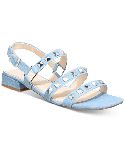 Things Ii Come Women's Audrey Luxurious Studded Gladiator Sandals In Blue Jean Denim