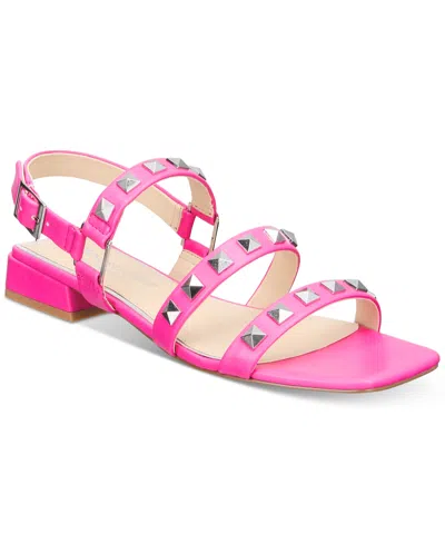 Things Ii Come Women's Audrey Luxurious Studded Gladiator Sandals In Shocking Pink