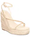 THINGS II COME WOMEN'S DINA LUXURIOUS ASYMMETRICAL ESPADRILLE WEDGE SANDALS