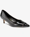 Things Ii Come Women's Jacey Luxurious Pointed-toe Kitten Heel Pumps In Black Croco