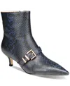 Things Ii Come Women's Jazzy Luxurious Pointed-toe Kitten Heel Buckled Shooties In Midnight Blue Snake