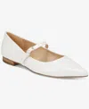 Things Ii Come Women's Kyra Luxurious Slip-on Mary Jane Pointed Toe Flats In White
