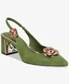 Things Ii Come Women's Leza Luxurious Slingback Block-heel Ballet Pumps In Green