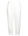 Think Be Woman Pants Cream Size 10 Viscose, Polyester, Polyamide In White