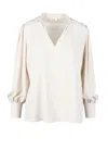 Think Beige Polyester Blouse In White