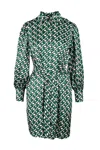 Think Beige/green Polyester Dress In Multi