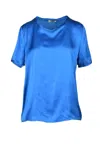 Think Blue Viscose Rayon Blouse In Blue