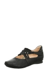 Think ! Chilli Cross Strap Ballet Flat In Black