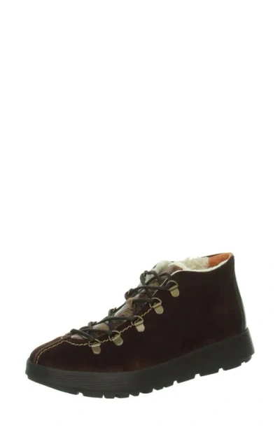 Think ! Comoda Lace-up Leather Bootie In Brown