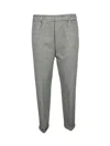 Think Cropped Tapered Pants With Subtle Houndstooth Pattern In Gray