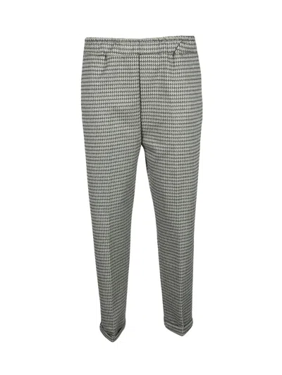 Think Cropped Tapered Pants With Subtle Houndstooth Pattern In Gray