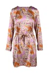 Think Polyester Dress - Multicolor In Pink