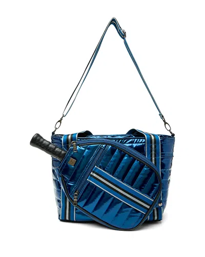 Think Royln Ace Of The Court Large Quilted Nylon Pickleball Bag In Blue