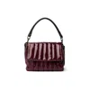 Think Royln Bar Crossbody Bag In Glossy Deep Burgandy In Multi